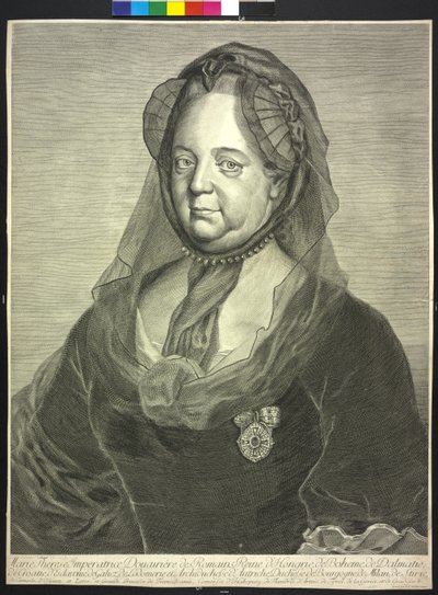 Holy Roman Empress Maria Theresa (engraving) by Johann Christoph von Reinsperger