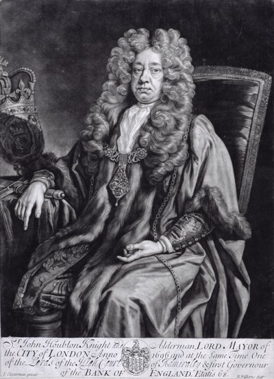 Sir John Houblon engraved by R. Williams by Johann Closterman