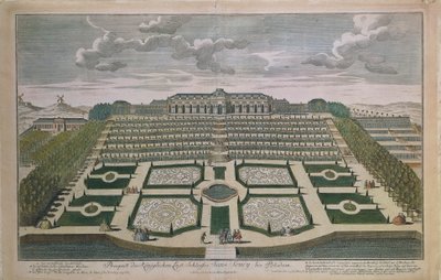 Perspective View of Sanssouci Castle, Potsdam, Germany by Johann David Schleuen