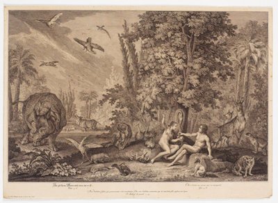 Eve Offering the Apple to Adam by Johann Elias Ridinger