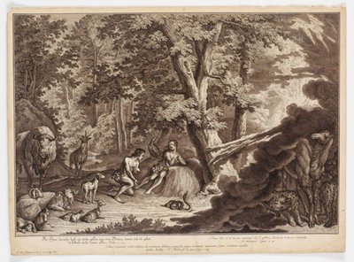 God Discovers that Adam and Eve Have Eaten from the Tree of Knowledge by Johann Elias Ridinger