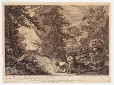 God Discovers that Adam and Eve Have Eaten from the Tree by Johann Elias Ridinger