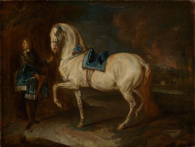 Stable Master with a White Horse by Johann Elias Ridinger