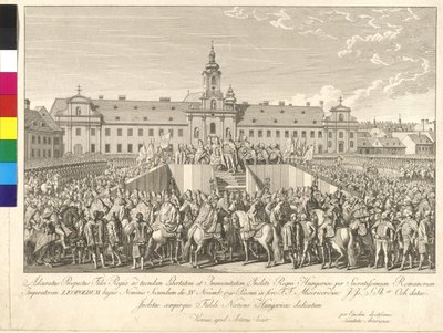 Coronation of Emperor Leopold II as King of Hungary in Bratislava on 15th November 1790 by Johann Ernst Mansfeld