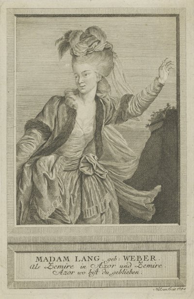 Aloisia Lange, née Weber as Zemire by Johann Esaias Nilson
