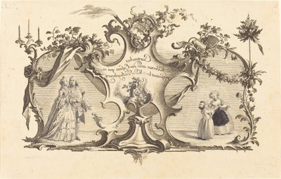 Modern Cartouches with Children Representing the Fashions of Augsburg by Johann Esaias Nilson