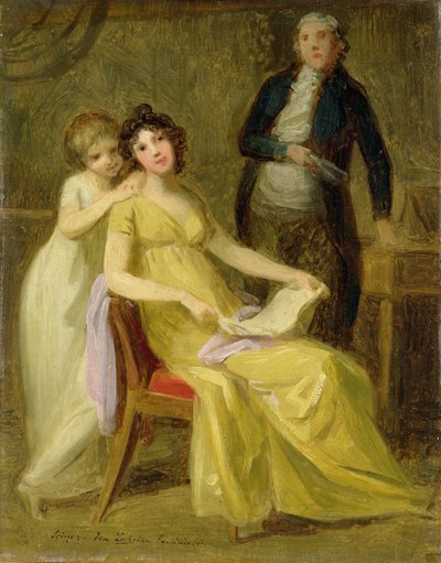 Sketch for a Group Portrait of the Loehr Banking Family by Johann Friedrich August Tischbein