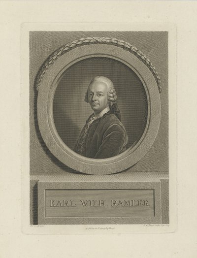 Portrait of Karl Wilhelm Ramler, 1774 by Johann Friedrich Bause