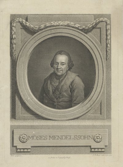 Portrait of Moses Mendelssohn, 1772 by Johann Friedrich Bause