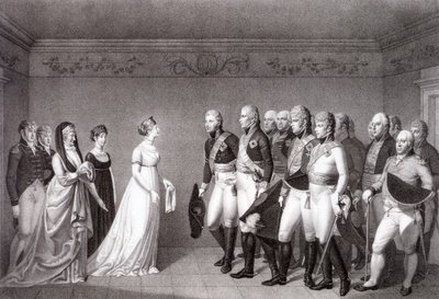 The Meeting Between Luise of Prussia and the Crown Prince Alexander of Russia in Memel by Johann Friedrich Bolt