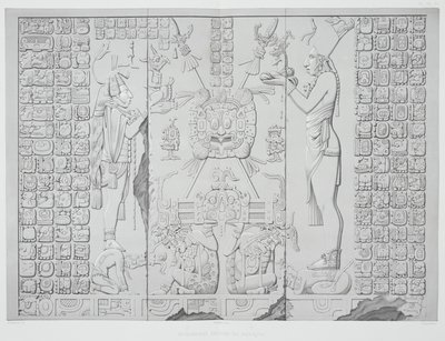 Relief Depicting a Priest with Offerings from the Sanctuary of the Temple of the Sun, Palenque by Johann Friedrich Maximilian von Waldeck