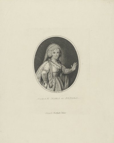Gertrud Elisabeth Mara, née Schmeling as Armida by Johann Friedrich Schröter