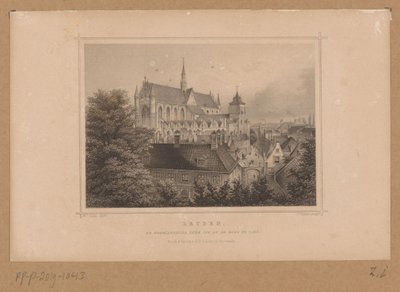 View of the Hooglandse Kerk in Leiden by Johann Gabriel Friedrich Poppel