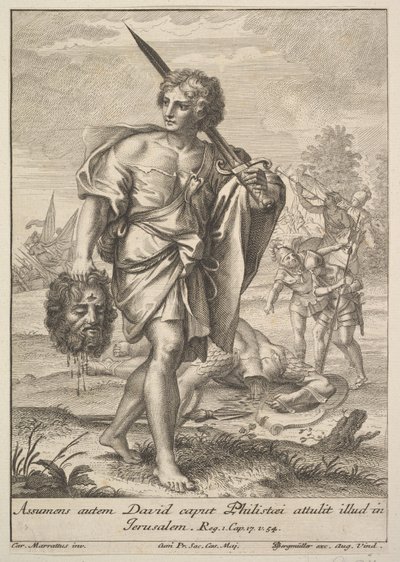 David with the Head of Goliath by Johann Georg Bergmuller