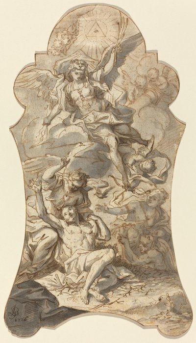The Holy Angels Protecting a Hermit from Evils by Johann Georg Bergmuller