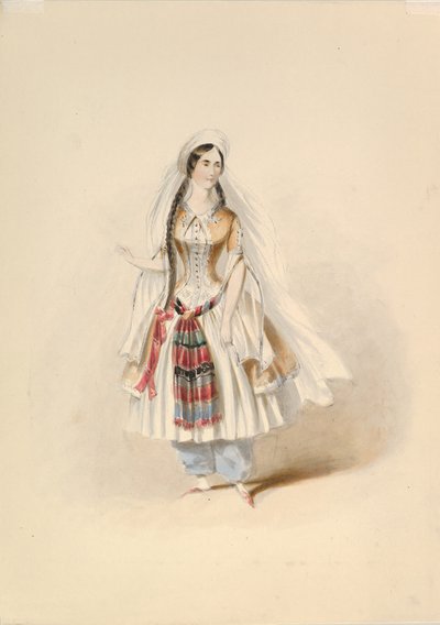 Costume Study for Blonde in the Abduction from the Seraglio by W.A. Mozart, ca. 1830-50 by Johann Georg Christoph Fries