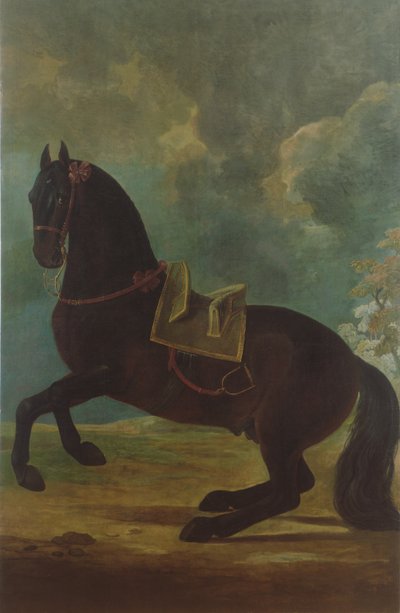 The Bay Stallion with Spanish Saddle by Johann Georg Hamilton