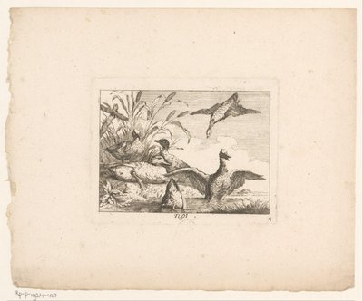 Landscape with Six Ducks (Birds in Landscapes) by Johann Georg Hertel (I) (possibly)