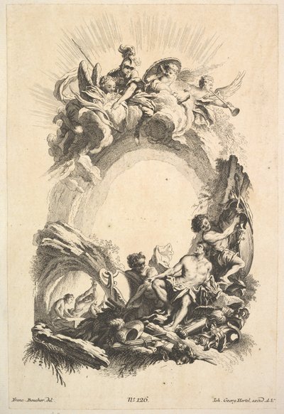 The Forges of Vulcan, from Book of Cartouches by Johann Georg Hertel
