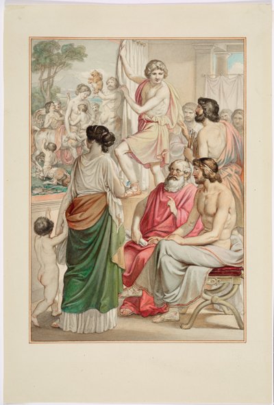 The Painter Zeuxis Presenting His Centaur Painting by Johann Georg Hiltensperger