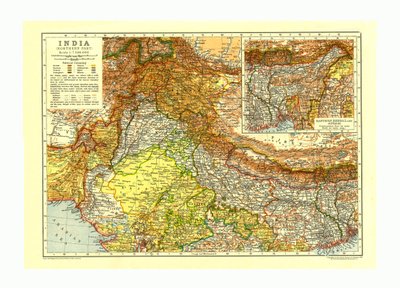 Map of India Northern Part, c1910 by Johann Georg Justus Perthes