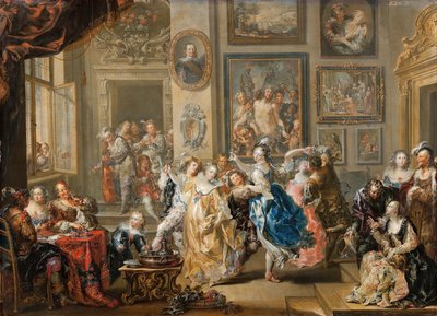 Dancing scene with palace interior, 1731-1734 by Johann Georg Platzer