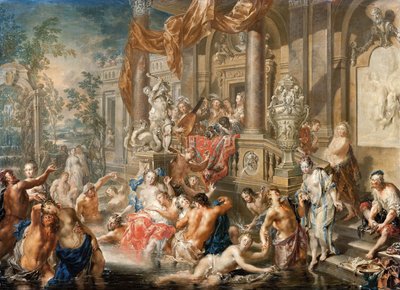 Fountain Scene in Front of a Palace, 1731-1734 by Johann Georg Platzer