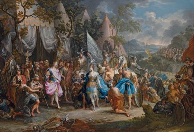 The Amazon Queen, Thalestris, in the Camp of Alexander the Great by Johann Georg Platzer