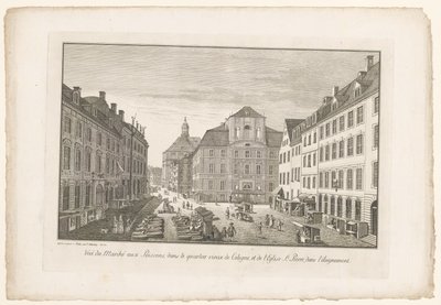 View of a Fish Market in Cologne with St. Peter