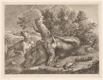 Hunting Dog and Game with Boar, Deer, and Birds (Hunting Trophies) (series title) by Johann Georg Wachsschlunger