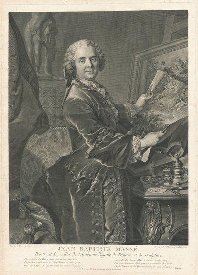 Jean Baptiste Massé by Johann Georg Wille after Louis Tocqué