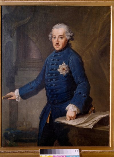 Portrait of Frederic II of Prussia, called Frederic the Great. Painting by Johan Ziesenis. 1769. Frankfurt, Historical Museum by Johann Georg Ziesenis