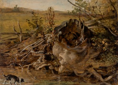 Decaying Tree Stump and Hunting Dog by Johann Georg von Dillis