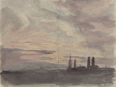 Munich: Evening Sky above the City Skyline by Johann Georg von Dillis