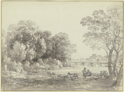 Prater Island in Munich by Johann Georg von Dillis