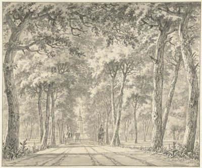View of an Avenue with Schloss Karlsruhe by Johann Goll van Frankenstein (I)