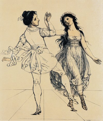 The Dancing Couple Maria and Salvatore Viganò by Johann Gottfried Schadow