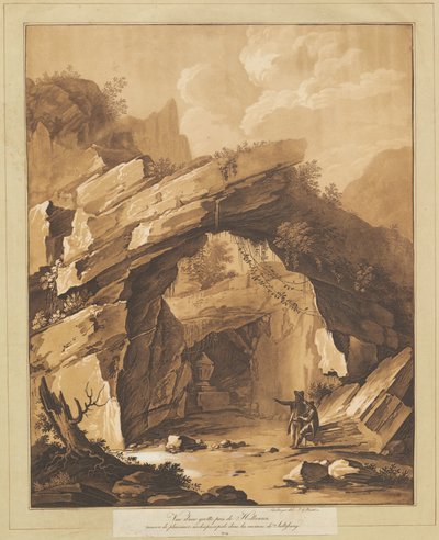 View of the Grotto by Heilbrunn, near Salzburg by Johann Gottlieb Prestel, after Schellinger