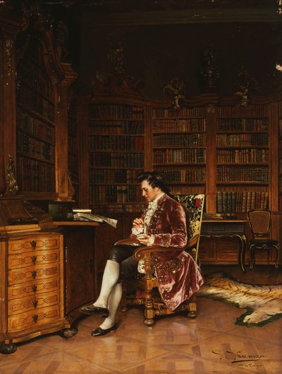 In the Library by Johann Hamza