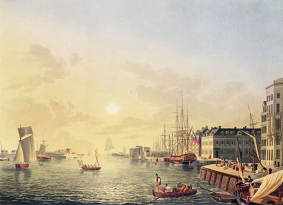 View of the Port and Harbour at Le Havre, Early 19th Century by Johann Heinrich (after) Luttringshausen