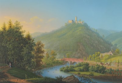 View of Kynsburg over the Weistritz River Valley in Silesia, Late 18th-19th Century by Johann Heinrich Bleuler