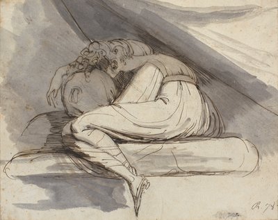 Woman Sitting, Curled Up by Johann Heinrich Füssli