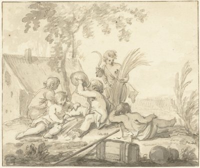 Allegorical Representation with Children and Attributes of Agriculture by Johann Heinrich Keller (II)