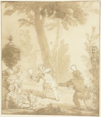 Allegorical Scene with Playing Children by Johann Heinrich Keller (II)