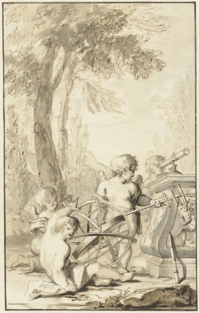 Allegorical Representation with Children Playing with Astronomical Instruments by Johann Heinrich Keller (II)