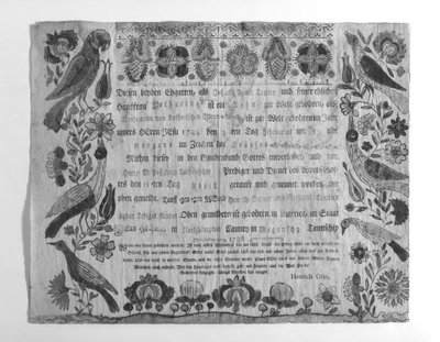 Birth and Baptismal Certificate, 1786 by Johann Heinrich Otto