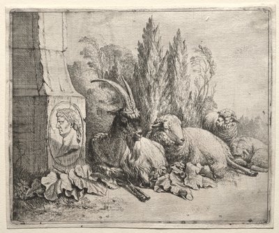 Bust at the Bottom of a Pyramid by Johann Heinrich Roos