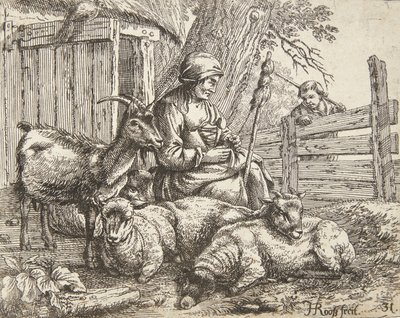 A Spinner by Johann Heinrich Roos