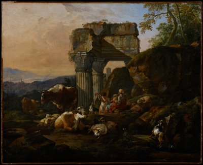 Roman Landscape with Cattle and Shepherds, 1676 by Johann Heinrich Roos