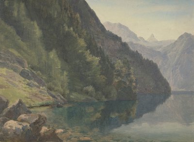Wooded Shore at the King Lake Königsee by Johann Heinrich Schilbach